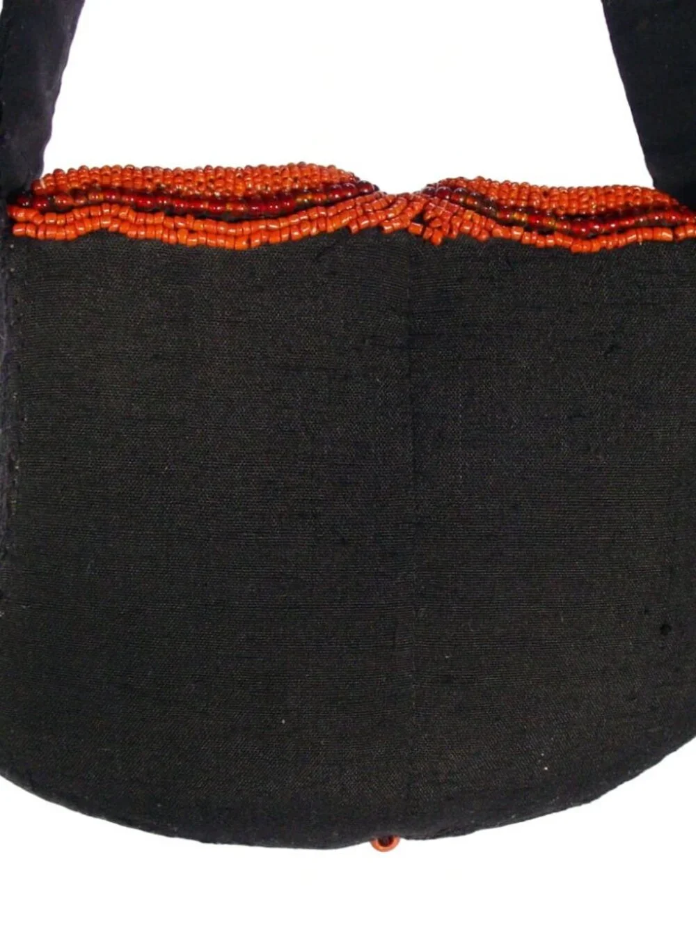 TURQUOISE and CORAL Vintage Handmade Beaded Crossbody Bag - OOAK - Picture 7 of 10